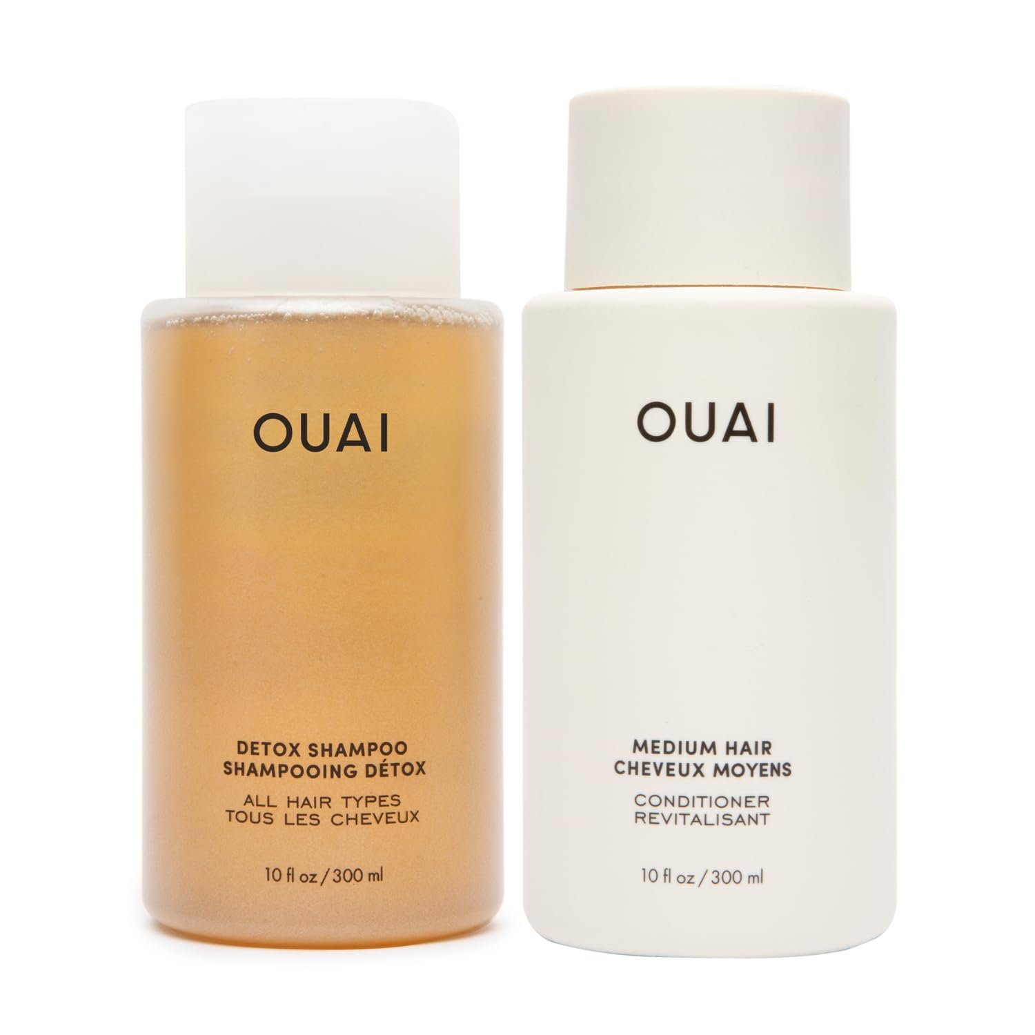 OUAI Detox Shampoo & Medium Hair Conditioner Bundle - Clarifying Shampoo for Build Up, Dirt, Oil, Product and Hard Water & Hydrating Conditioner for Medium Hair (2 Count) - Product Image