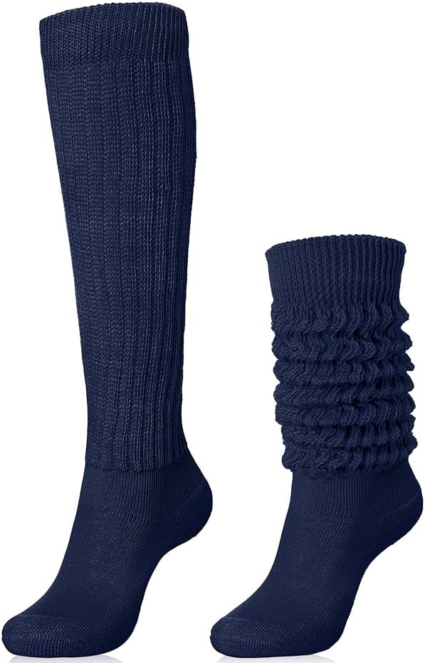 Glitopper Slouch Slouchy Socks Pack Knee High Scrunch 80s 90s Stacked Boot Socks - Product Image