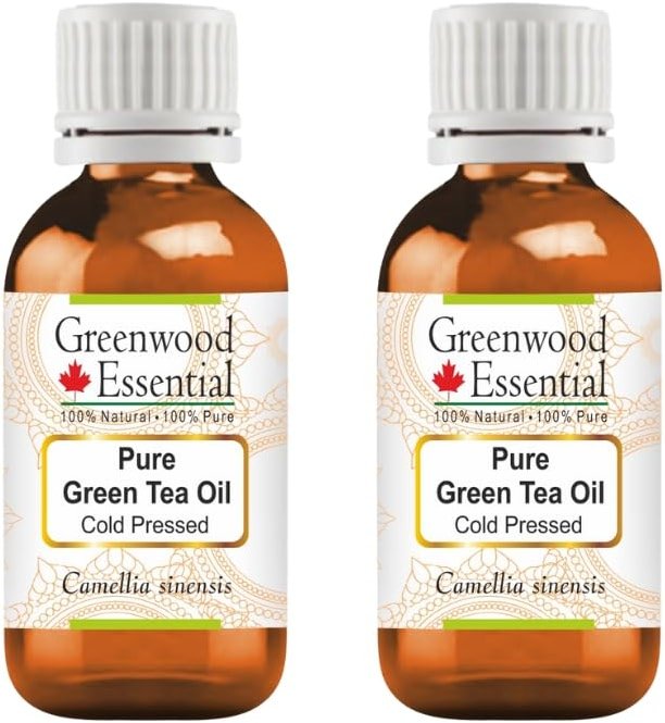 Greenwood Essential Pure Green Tea Oil (Camellia sinensis) Cold Pressed (Pack of Two) 30ml X 2 (2 oz) - Product Image