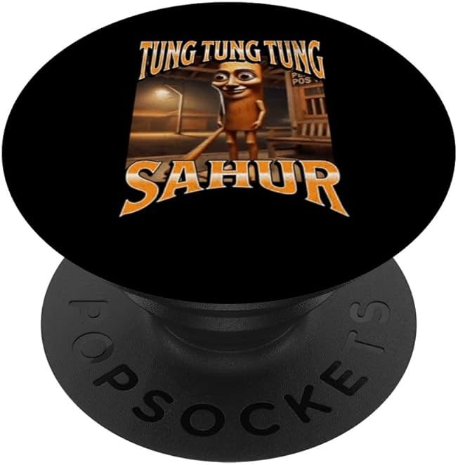 Tung Tung Sahur Funny Italian Brainrot Meme Graphic PopSockets Adhesive PopGrip - Product Image