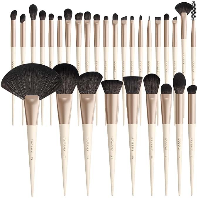 DUcare 30Pcs Professional Makeup Brushes Set, Large Foundation Powder Contour Concealer eyeshadow Blush EyeLiner Make up Brushes,Premium Synthetic hair,Vegan Cruelty-free - Product Image