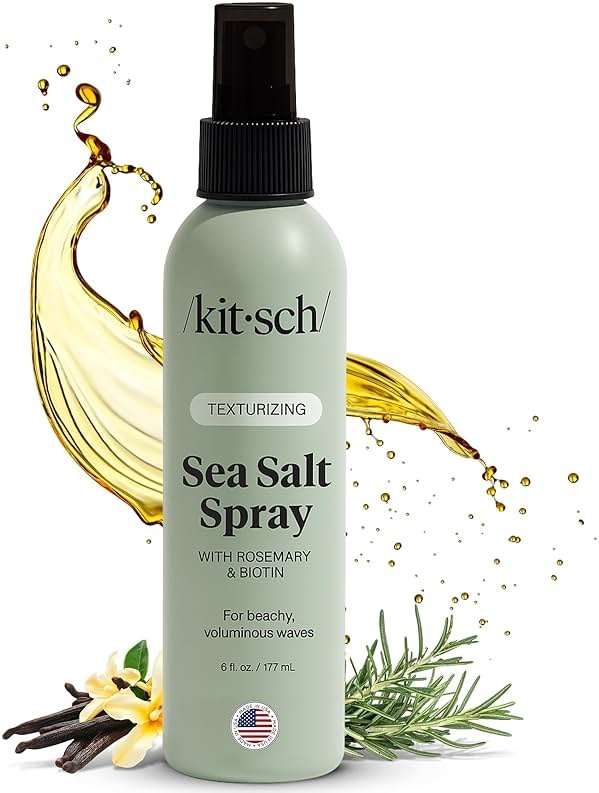Kitsch Sea Salt Spray for Men and Women | Hair Spray with Rosemary, Biotin, Magnesium – Hair Texturizer for Natural Curls and Beach Waves | Ideal Gifts for Women, 177 mL - Product Image