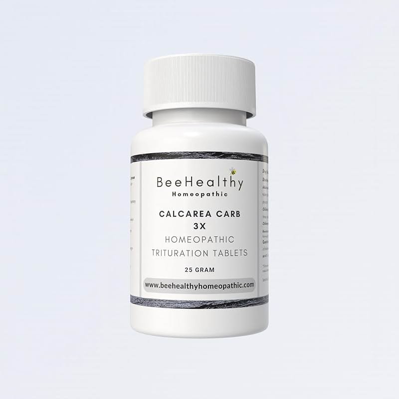 BeeHealthy Homeopathic Cell Salt, Calcarea Carb (Calc Carb) 3X Tablets. Remedy for Helping Skeletal System, Digestion, Joint Pain, Fatigue, and Immune Health. Easy Dissolving Tablets. 100 Count. - Product Image