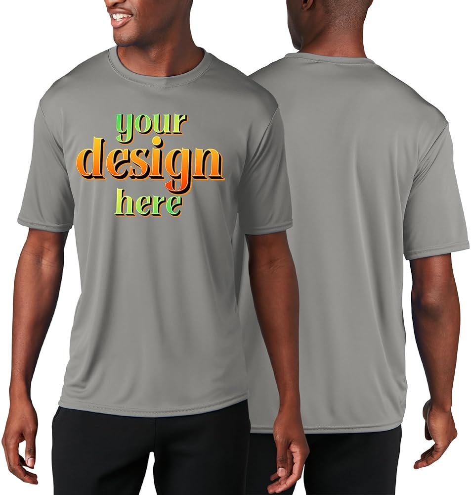 M L1NY Custom Performance Tees - Dri Fit Athletic shirt for Men Women Youth - Design Your Logo or Text - UPF 50 Moisture Wicking - Custom Business Logo Company Uniforms 18+ Colors pc380 - Product Image