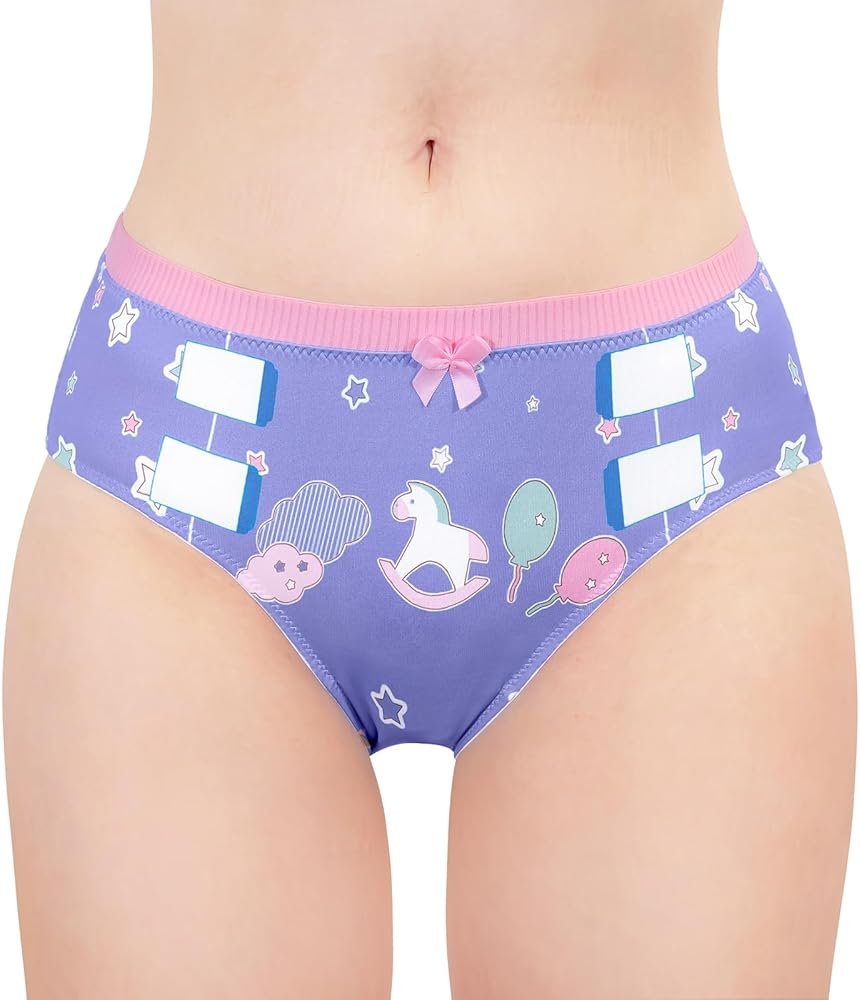 Littleforbig Women's Ladies Soft Silky Underwear Comfortable Hipster Briefs Babydoll Little Fantasy 'Oopsie' Potty Pants - Product Image
