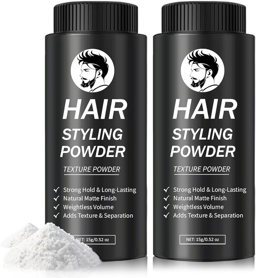 DAMUSI Hair Styling Powder for Men & Women - Volumizing and Texturizing Powder Matte Finish Natural Look Mattifying Hair Texture powder All-Day Hold(2PCS) - Product Image