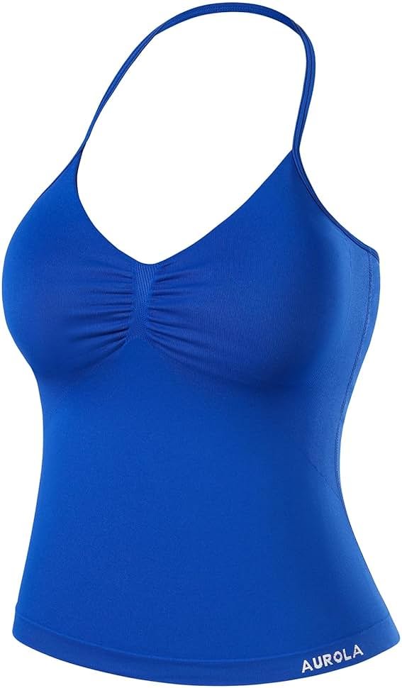 AUROLA Influence Longline Strappy Workout Halter Tops for Women,Removable Cups Padded Bras Impact Gym Yoga Sleeveless Top - Product Image