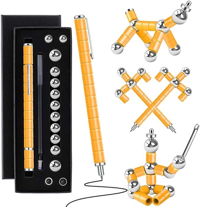 Graduation Gift Magnetic Fidget Pen: Creative Thinking Writing Tool for Teens College Students, Stress Reliever Desk Toy for Focus & ADHD, Modular Geometry Building Pen, Cool Birthday Gift for Him Her - Product Image