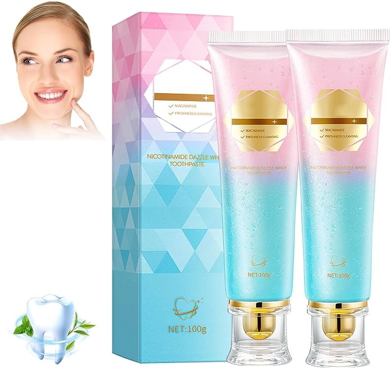 2Pcs Niacinamide Whitening Toothpaste Acssart Radiant White Toothpaste,Niacinamide Intensive Whitening Toothpastes,Nicotinamide Radiant Whiten Toothpastes - Product Image