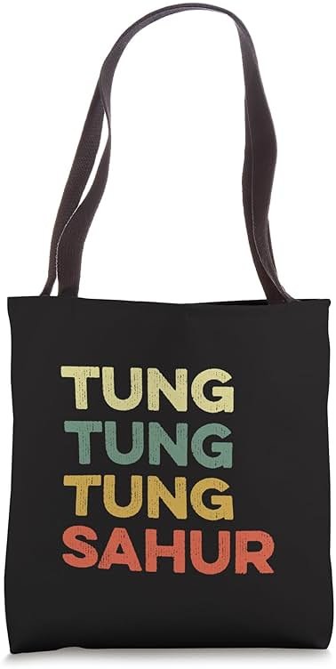 Tung Tung Tung Sahur Meme Wood Log Internet Trend Viral Joke Tote Bag - Product Image