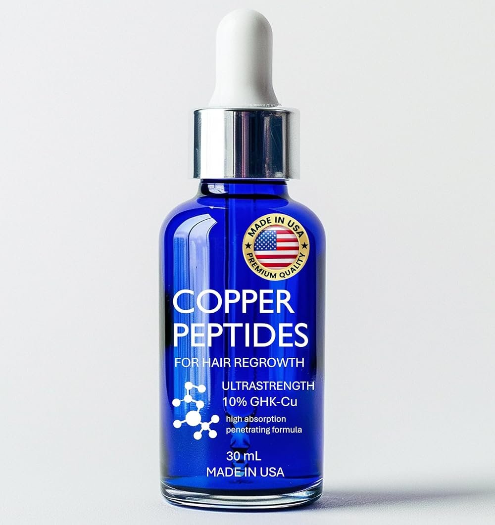 Copper Peptides for Hair Growth - Ultrastrong 10% Copper Peptide Serum for Hair Liposomal 7x Absorption - MADE IN USA - Product Image