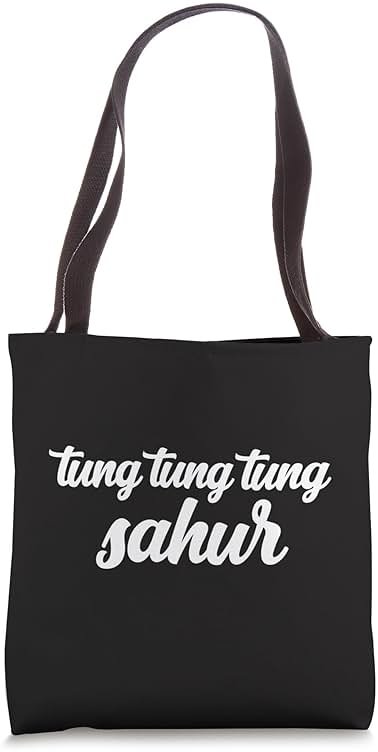 Tung Tung Tung Sahur Meme Drumming Wood Log Chant Viral Joke Tote Bag - Product Image