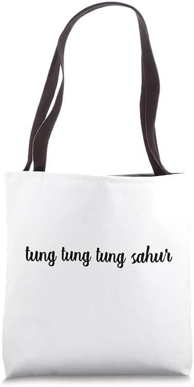 Tung Tung Tung Sahur Meme Viral Joke Drumming Wood Log Chant Tote Bag - Product Image