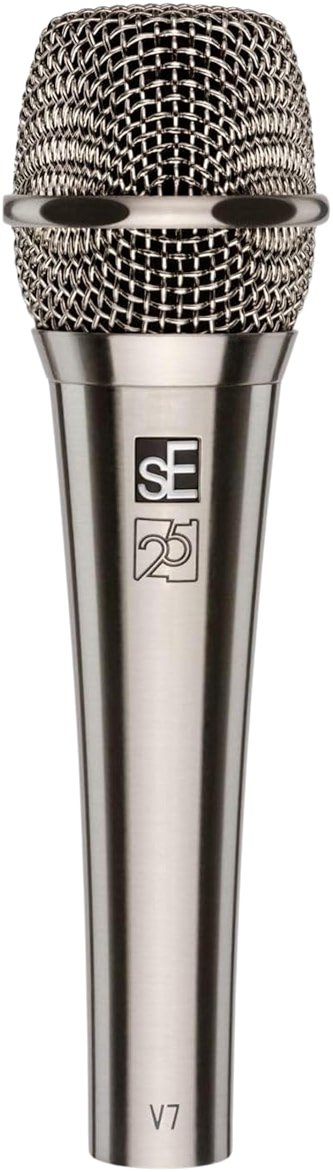 sE Electronics V7 Dynamic Microphone for Singing, Speech & Studio Recording - XLR Handheld Professional Microphone with Supercardioid Aluminum Voice Coil for Huge Gain Before Feedback - Brushed Nickel - Product Image