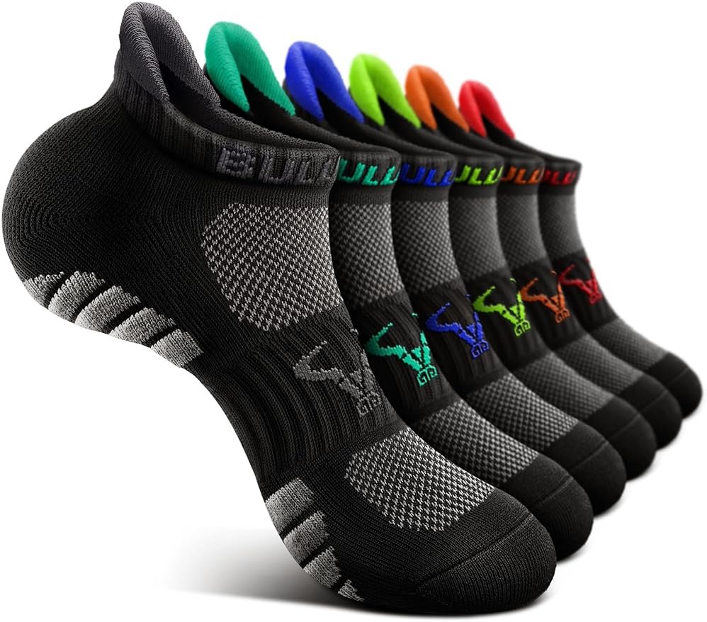 BULLIANT Men Running Socks,Active Ankle Socks No Show For Men With Cushioned Footbed Arch Support Breathable Wicking - Product Image