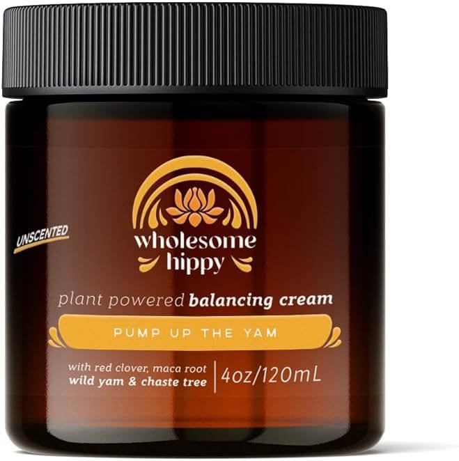 Wholesome Hippy Wild Yam Cream for Balance Support Body Cream with Maca, Chaste Tree, Milk Thistle & Shea – Moisturizing Botanical Balm for Women & Men – 4oz - Unscented - Product Image