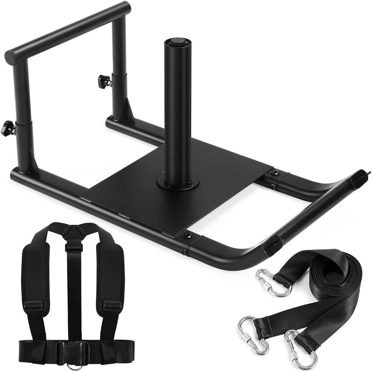 GADFISH Medium-sized Weight Sled, Adjustable Height Workout Fitness Sled for Speed Training, Push and Pull Sleds for Exercise, Suitable for 1" & 2" Weight Plate, Applicable to Multiple Scenarios - Product Image