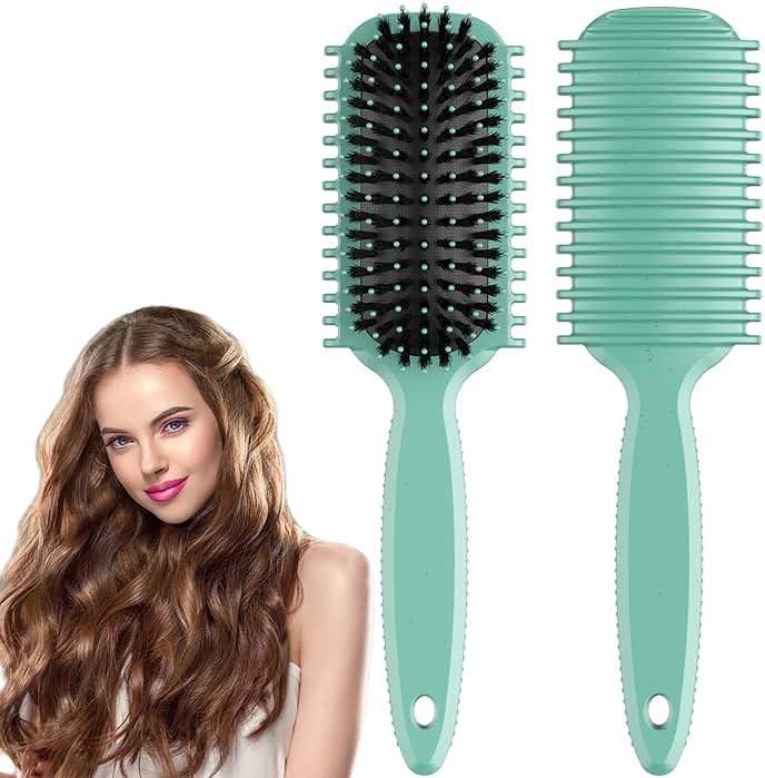 Curl Defining Brush, 1 PCS Curly Hair Brush, Curl Define Styling, for Combing and Shaping Men's and Women's Curls to Reduce Pulling (Green) - Product Image