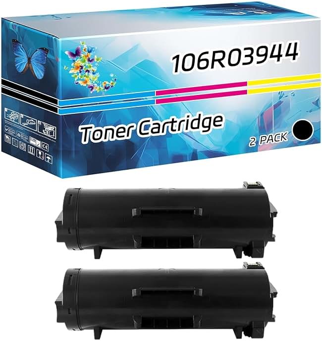 106R03944 Toner Cartridge Compatible for Xerox VersaLInk B610DXP B615SF B615SP B610DN B610DT B610DX B610DXF Printers, High Yield 56700 Pages, with Chip High-Definition Printing (2-Pack Black) - Product Image