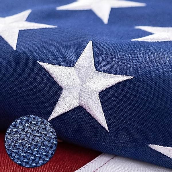 American Flag for Outside 3x5 Ft - TearProof Series Outdoor US Flags - Long Lasting, Fade Resistant - Thick Spun Polyester USA Banner - High Wind - Embroidered Stars, Sewn Stripes, Brass Grommets - Product Image