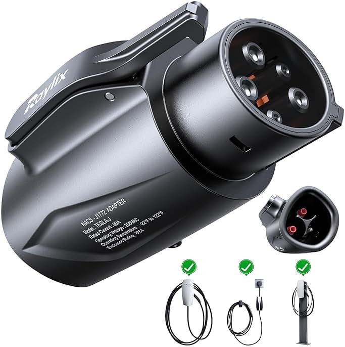 Raylix Tesla to J1772 Adapter (Max 80A, 250V) [for J1772 Electric Vehicles] Tesla Charger Adapter, NACS to J1772 Adapter Compatible with Tesla Wall Connector Destination Mobile Charger - Product Image