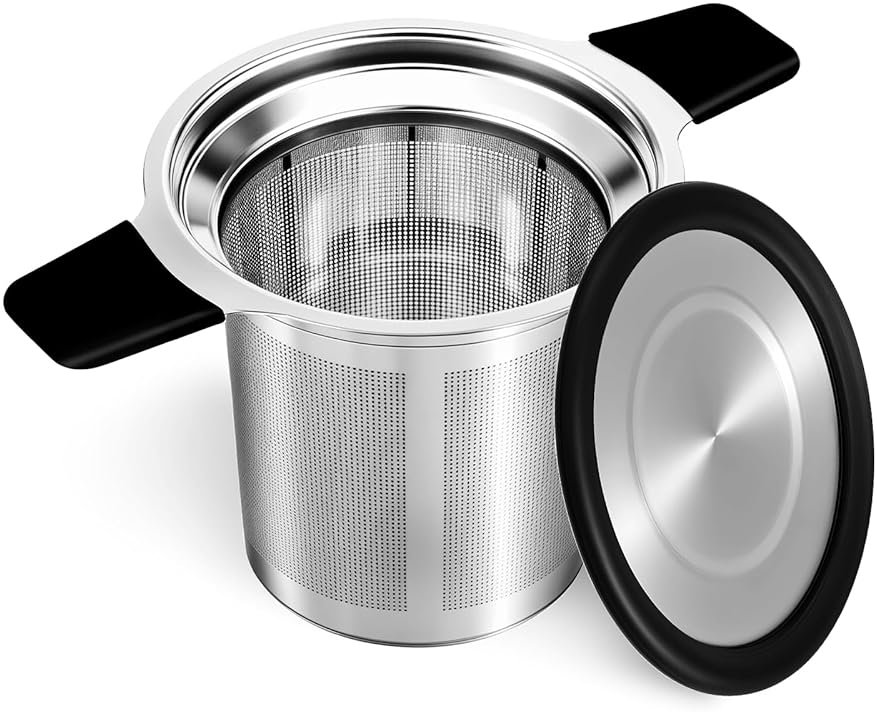 Tifanso Stainless Steel Tea Infuser Steeper Strainer for Loose Leaf Tea, Fine Mesh Reusable Diffusers Ball Bag Filter Holder with Heat Proof Handles for Teapots, Mugs, Cups - Product Image