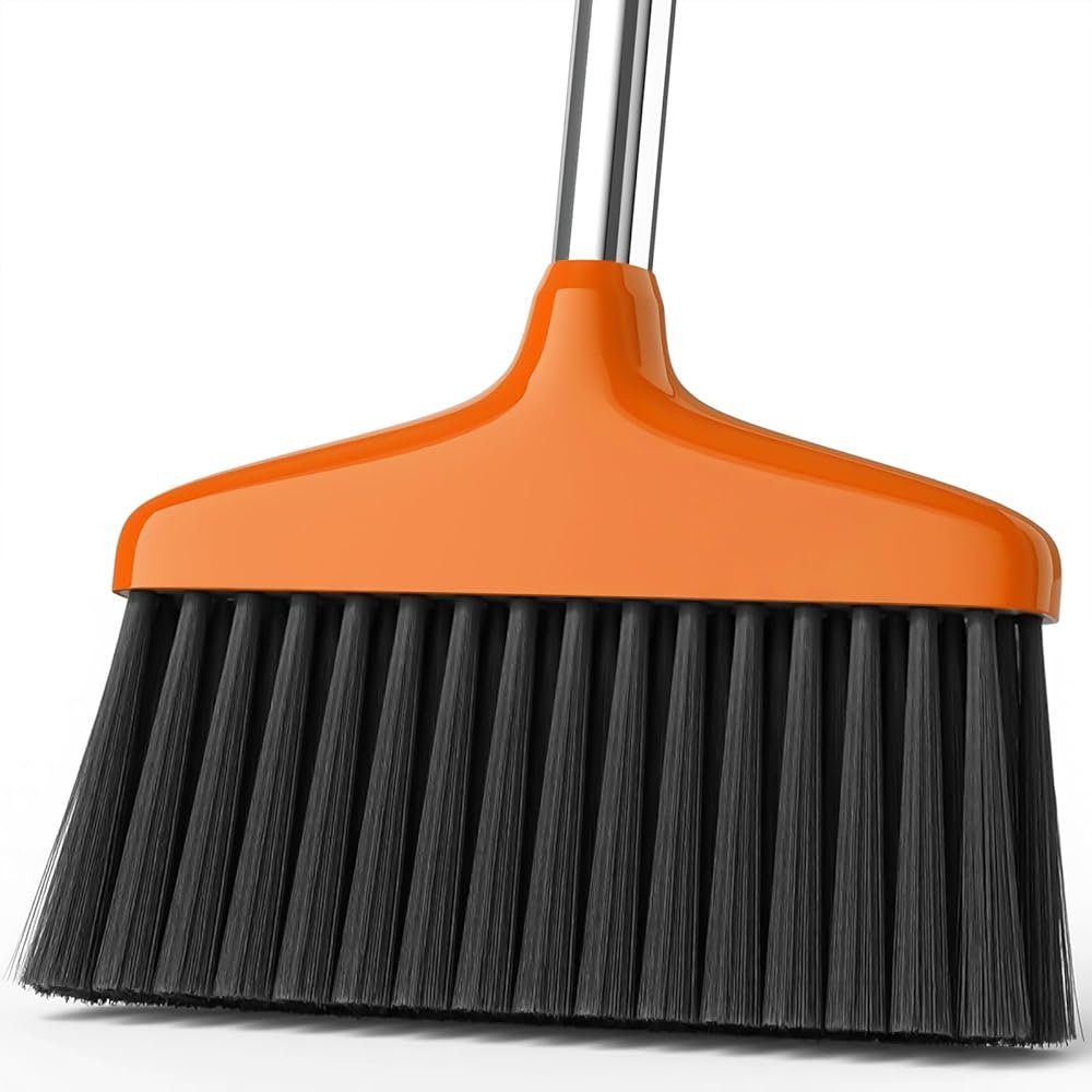 Handy Broom, Indoor/Outdoor Brooms, Duty Kitchen Broom, for Home Garage Kitchen Office Courtyard Lobby Patio Lawn Concrete (1, Orange) - Product Image