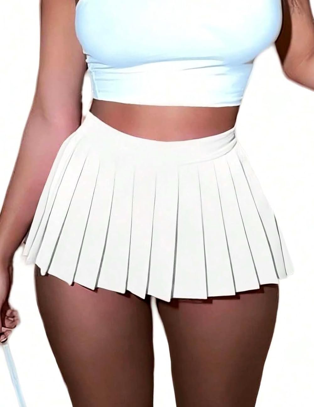FireElf Mini Skirt for Women Pleated Skirts Y2K Sexy Skirt High Waist Schoolgirl Skirt Elastic Waistband Cosplay Club Outfits - Product Image