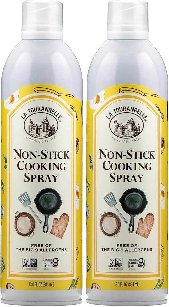 La Tourangelle, Non Stick Cooking Spray, Expeller Pressed Oil, Non Aerosol, For Neutral Flavor, Medium to High Heat, 13 Fl Oz (Pack of 2) - Product Image