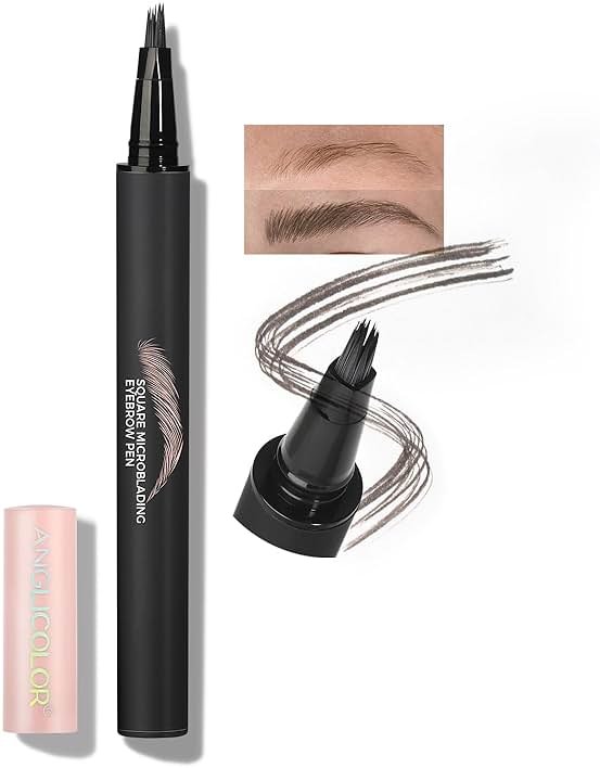 Anglicolor Microblading Eyebrow Pen, Liquid Eyebrow Pen, Square Angled Eyebrow Brush Natural Hair-Like Brow, Long-Lasting, Waterproof Eye brow Pencil for Women and Girls Makeup (01 Caramel Blonde) - Product Image
