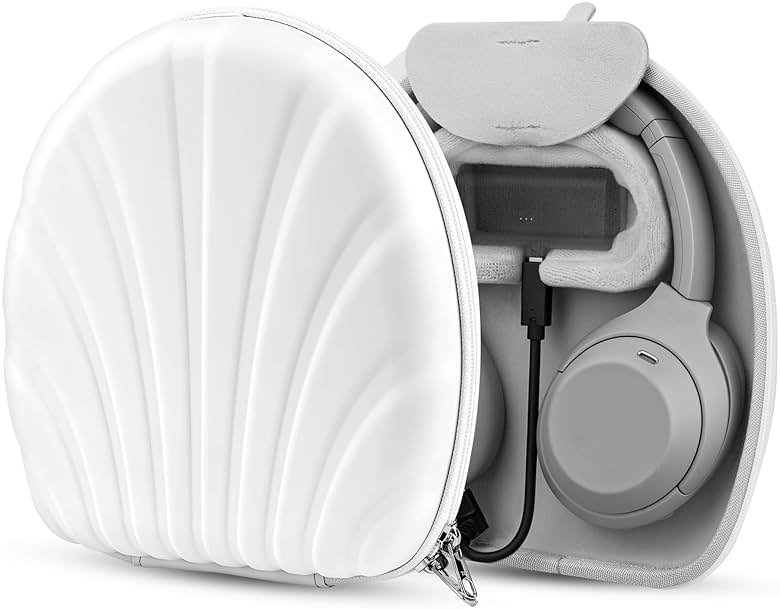 Geekria PRO Charging Headphones Case Compatible with Sony WH-1000XM6, WH-1000XM5, WH-1000XM4, ULT WEAR and More, Hard Shell, Durable, Multi-Layer Protection (White) Without Power Bank - Product Image