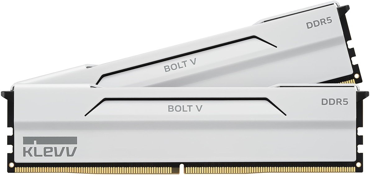 KLEVV Bolt V DDR5 32GB (2x16GB) 6000MHz CL30 SK Hynix A-Die 1.35V Gaming Desktop Ram Memory XMP 3.0 / AMD Expo Ready - White (KD5AGUA80-60A300I) - Product Image