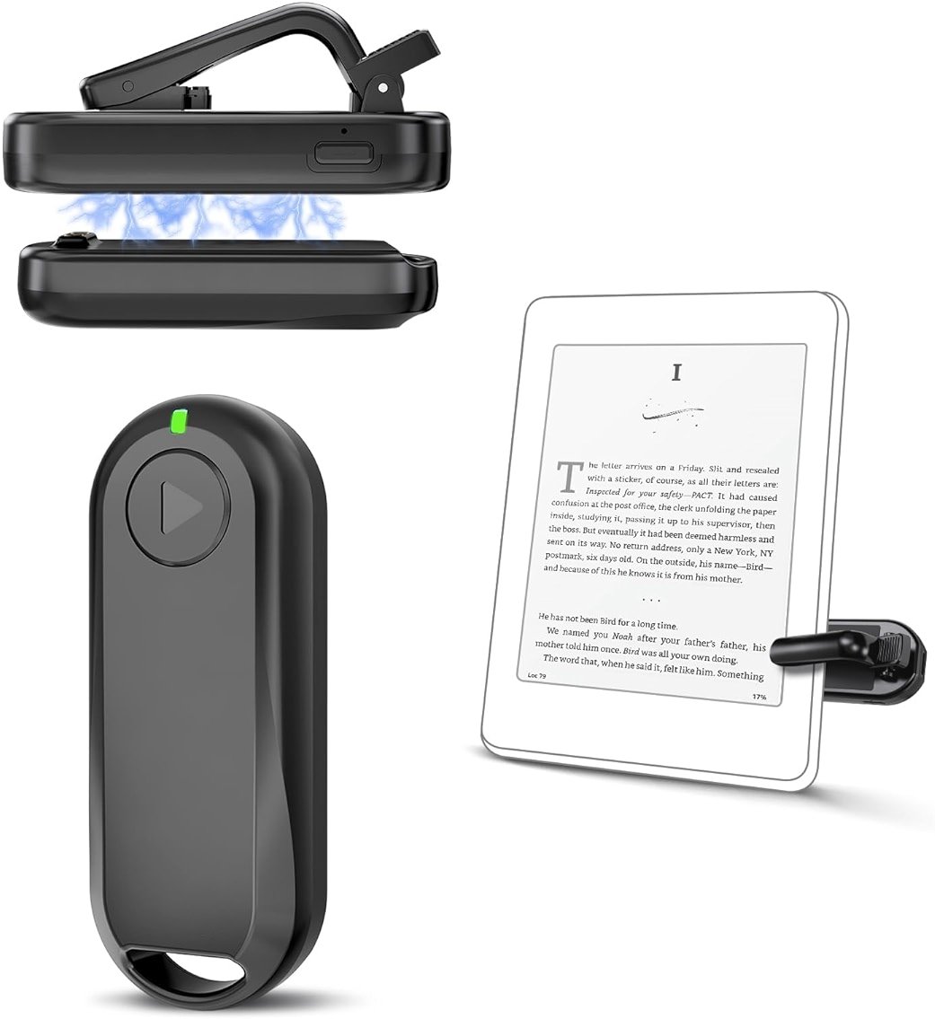 CoBak Remote Page Turner – Page Turning & Camera Remote Shutter for Kobo, E-Readers, iPad & iPhone, Compatible with Kindle Paperwhite – Wireless Control for Reading, Photos & Video - Product Image