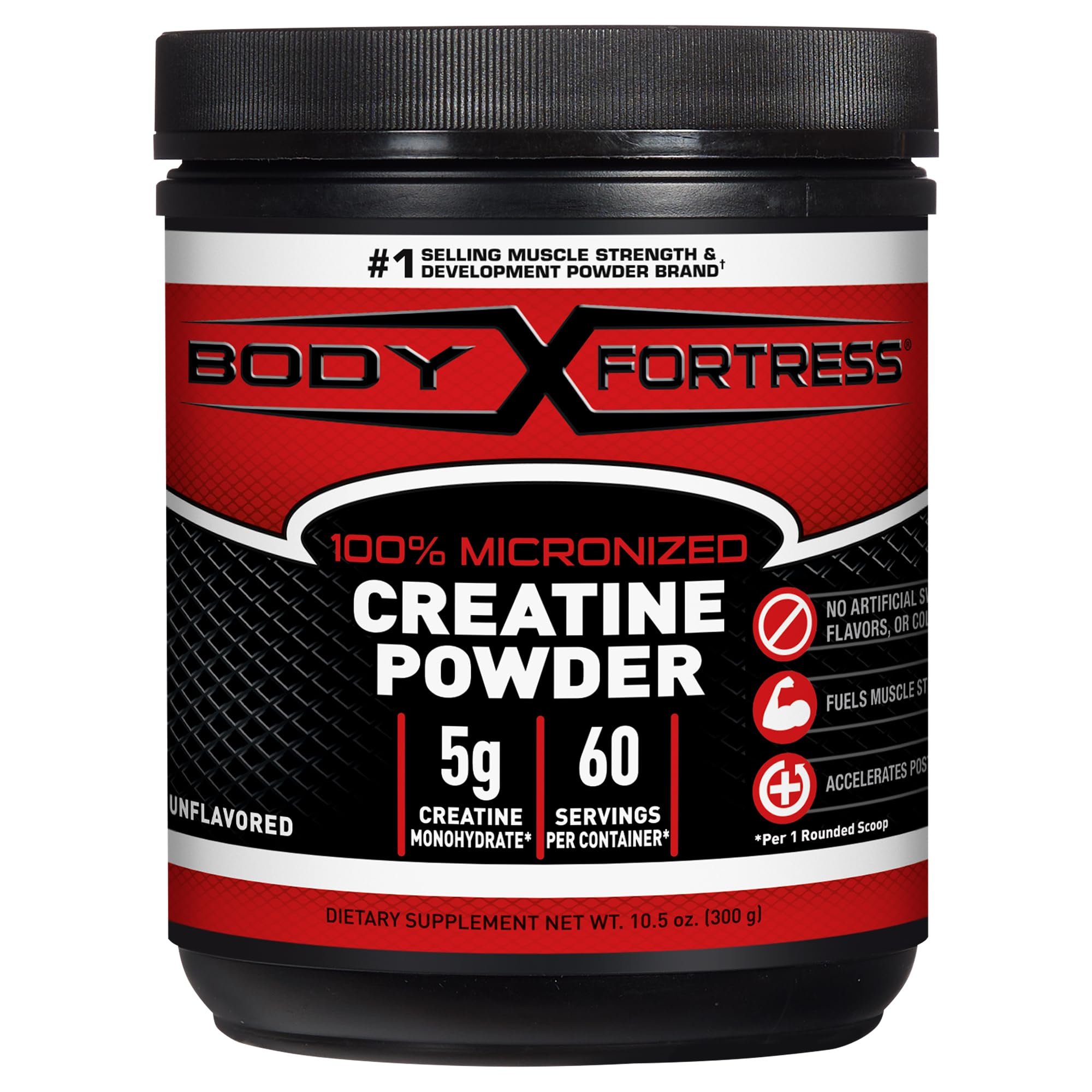 Body Fortress 100% Creatine Monohydrate Powder - Unflavored Micronized Creatine Supplement for Muscle Growth, Strength & Recovery, Pre Workout & Post Workout for Women and Men - 5g Per Scoop - Product Image