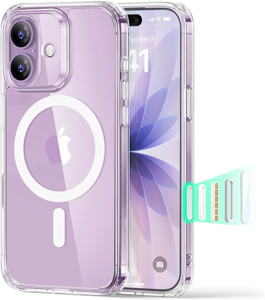 ESR for iPhone 17 Case, Camera Control Cover, Compatible with MagSafe, Shockproof Military-Grade Protection, Magnetic Phone Case for iPhone 17, Classic Hybrid Case, Clear - Product Image