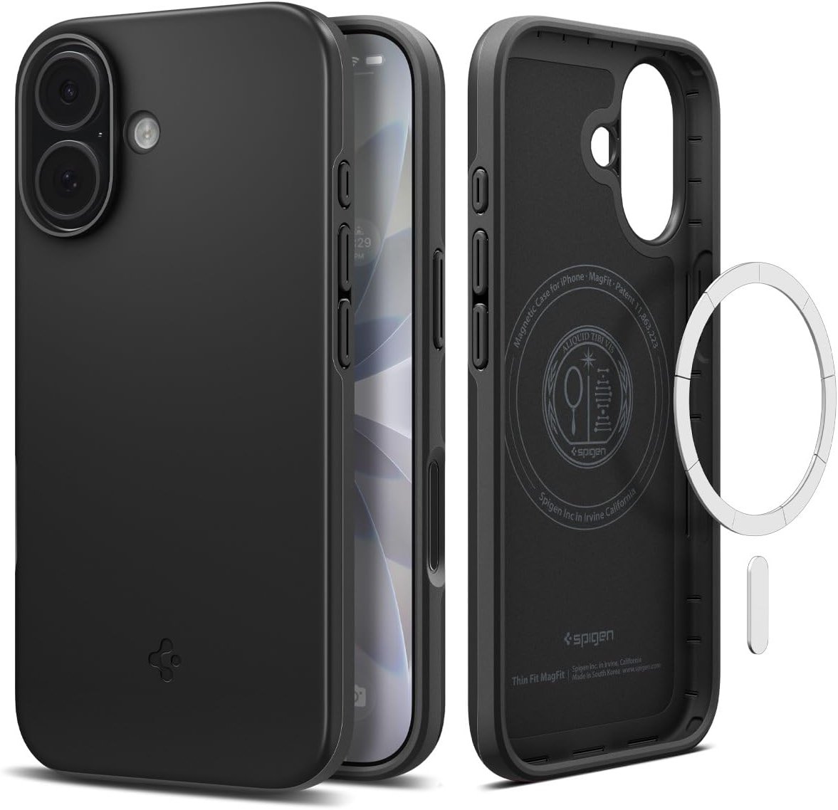 Spigen for iPhone 17 Case, Thin Fit MagFit [TPU Covered Camera Control] [Compatible with MagSafe] - Black - Product Image