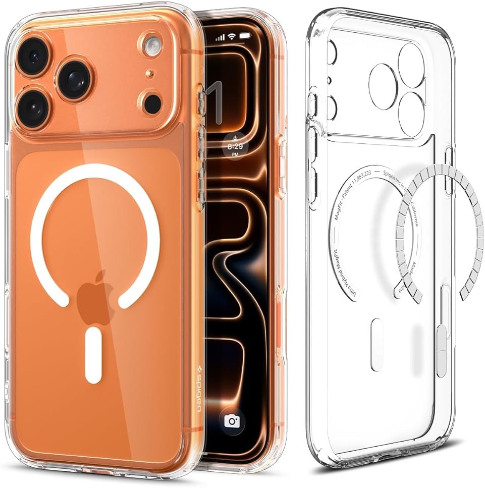 Spigen for iPhone 17 Pro Max Case, Ultra Hybrid MagFit [TPU Covered Camera Control] [Anti-Yellowing] [Compatible with Magsafe] - Clear - Product Image