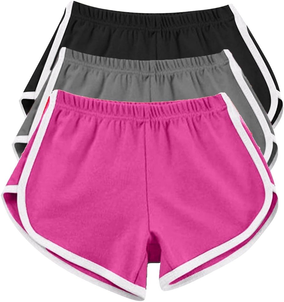 3 Pack Dolphin Athletic Running Shorts for Women Summer Comfy Elastic Yoga Dance Short Pants Gym Workout Clothes - Product Image