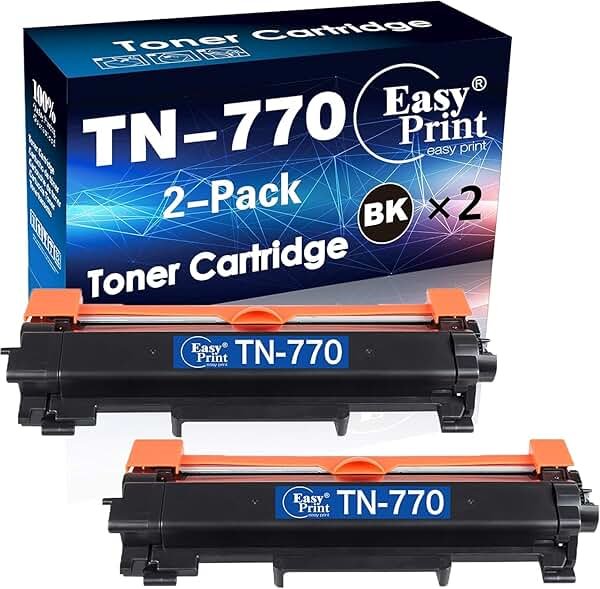 EASYPRINT Compatible TN770 Toner Replacement for Brother TN-770 TN770 Black Toner Cartridge Compatible for Brother HL-L2370DW Toner L2370DWXL MFC-L2750DW L2750DWXL, 2-Pack - Product Image
