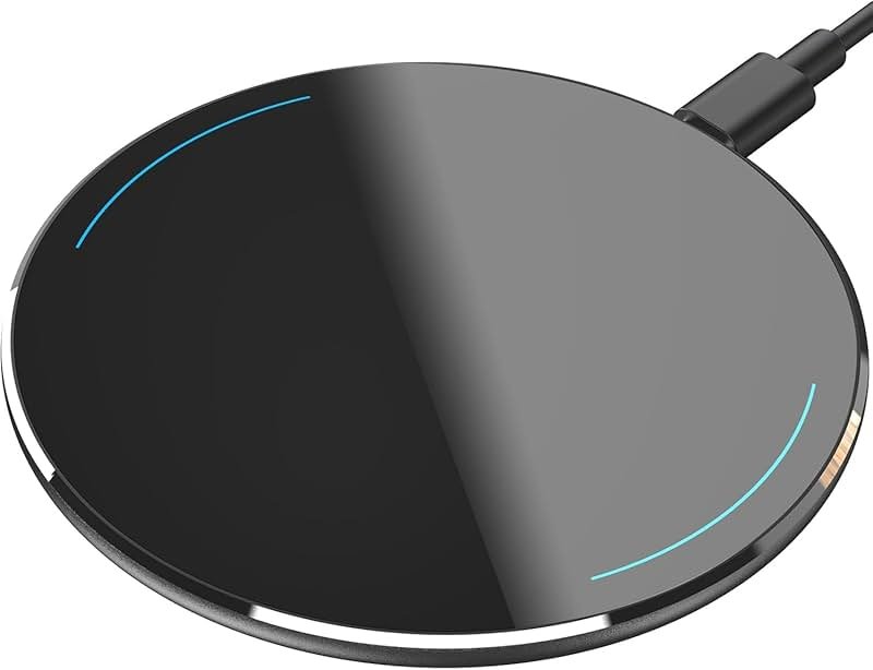 TOZO W1 New 15W Max Fast Wireless Charger, Anti-Slip, Sleep-Friendly, Upgrade Fast Charging Pad Compatible with iPhone 17/17 Pro/17 Pro Max/Air/16/15/14/SE Series, Samsung Galaxy S25/S24/S23, Black - Product Image