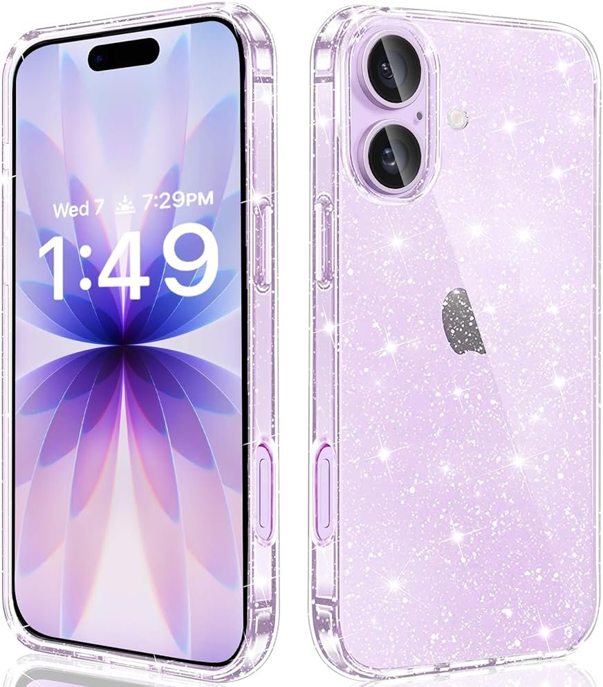 JJGoo Compatible with iPhone 17 Case Clear Glitter, Sparkle Soft TPU Transparent Shockproof Women Girls Slim Bling Sparkly Bumper Cover Phone Cases for iPhone 17 - Product Image