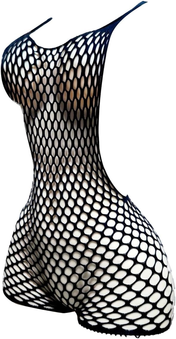 OYOANGLE Women's Fishnet Dress Bodysuit Hollow Out Lingerie Chemise Nightwear - Product Image