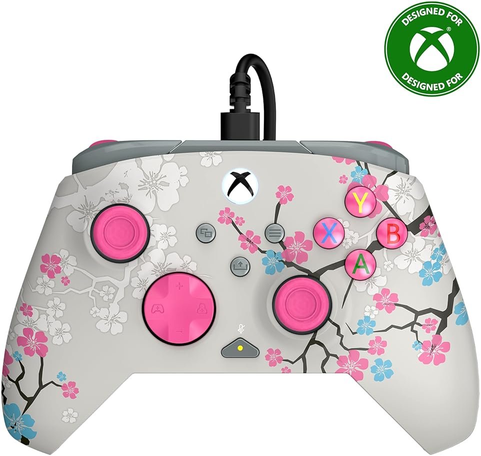Turtle Beach Rematch Advanced Wired Gaming Controller Licensed for Xbox Series X|S, Xbox One, Windows PC - Colorful, Remappable Buttons, Hair Triggers, Audio Controls, Impulse Triggers - Cherry Blossom - Product Image
