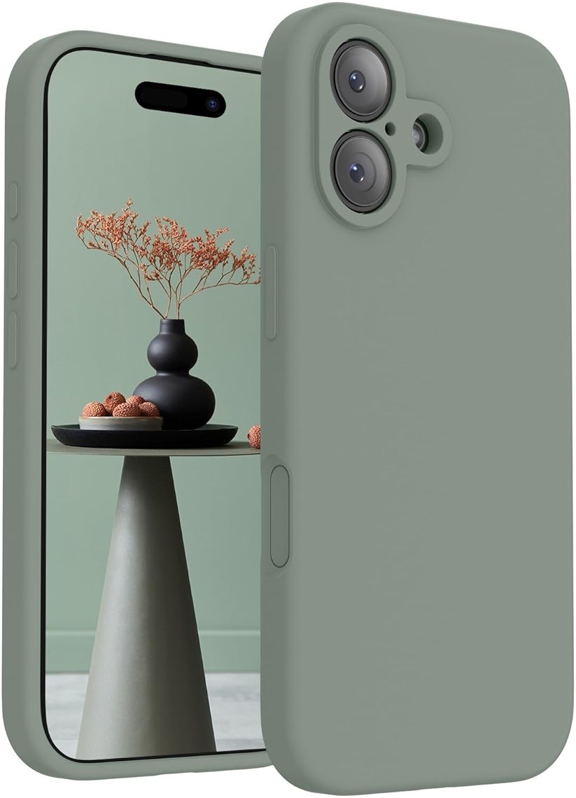FireNova Magnetic for iPhone 17 Case, Compatible with MagSafe, [Integrated Silicone Camera Control Button] [Camera Protection] Anti-Scratch Microfiber Lining Phone Case, 6.3", Calke Green - Product Image