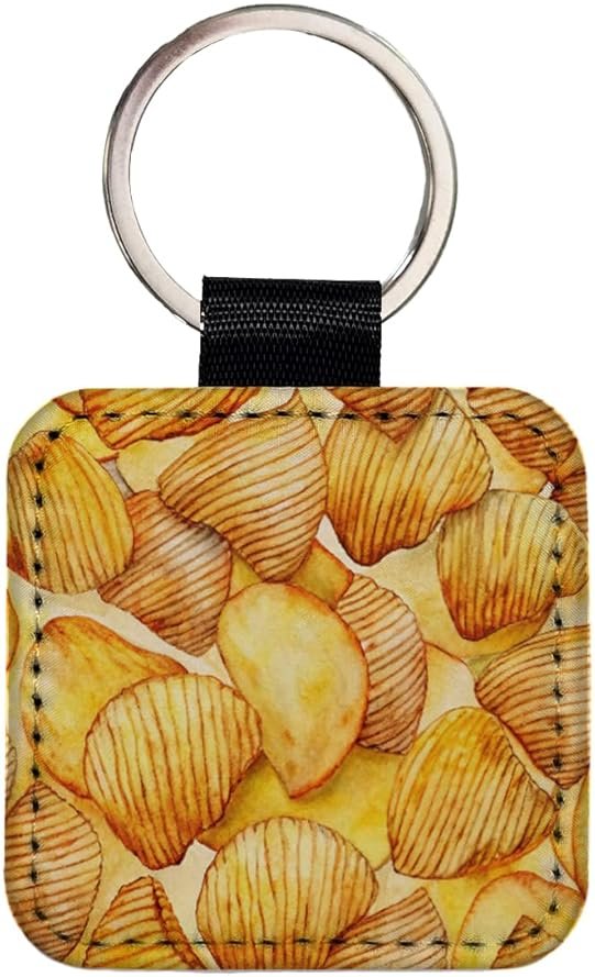 Blooza Blooza Lots Of Potato Chips Square Faux Leather Keychain - Product Image