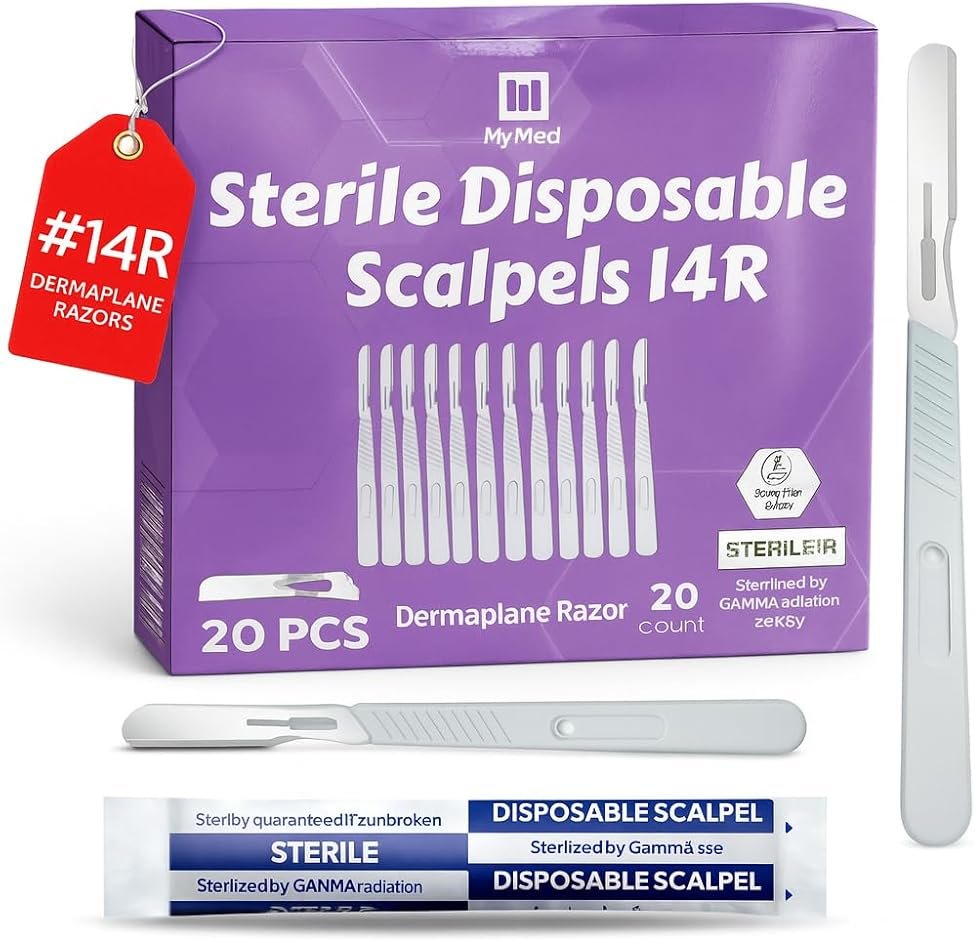 MyMed Disposable 14R Dermaplane Scalpels, Dermaplaning Razors - Pack of 20 Dermaplane Razor for Women Face, Women's Disposable Shaving Razors - Product Image