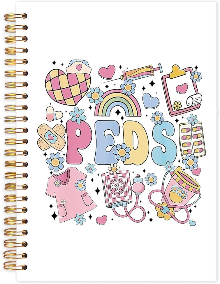 FDHSPAAM Pediatric Peds Nurse Gifts Spiral Journal Notebook 5.5x8.3in, Nurse Appreciation Gifts Journal for Woman, Nursing Graduation Gift Notebooks for Note Taking, Medical Nursing Hardcover Notebook - Product Image