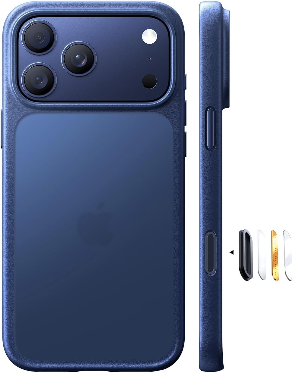 TORRAS Shockproof for iPhone 17 Pro Max Case with Camera Control Button, [12FT Military Grade Drop Protection] Enhanced Grip & Soft Touch Translucent Slim 17 Pro Max Case [3 colors Buttons], Deep Blue - Product Image