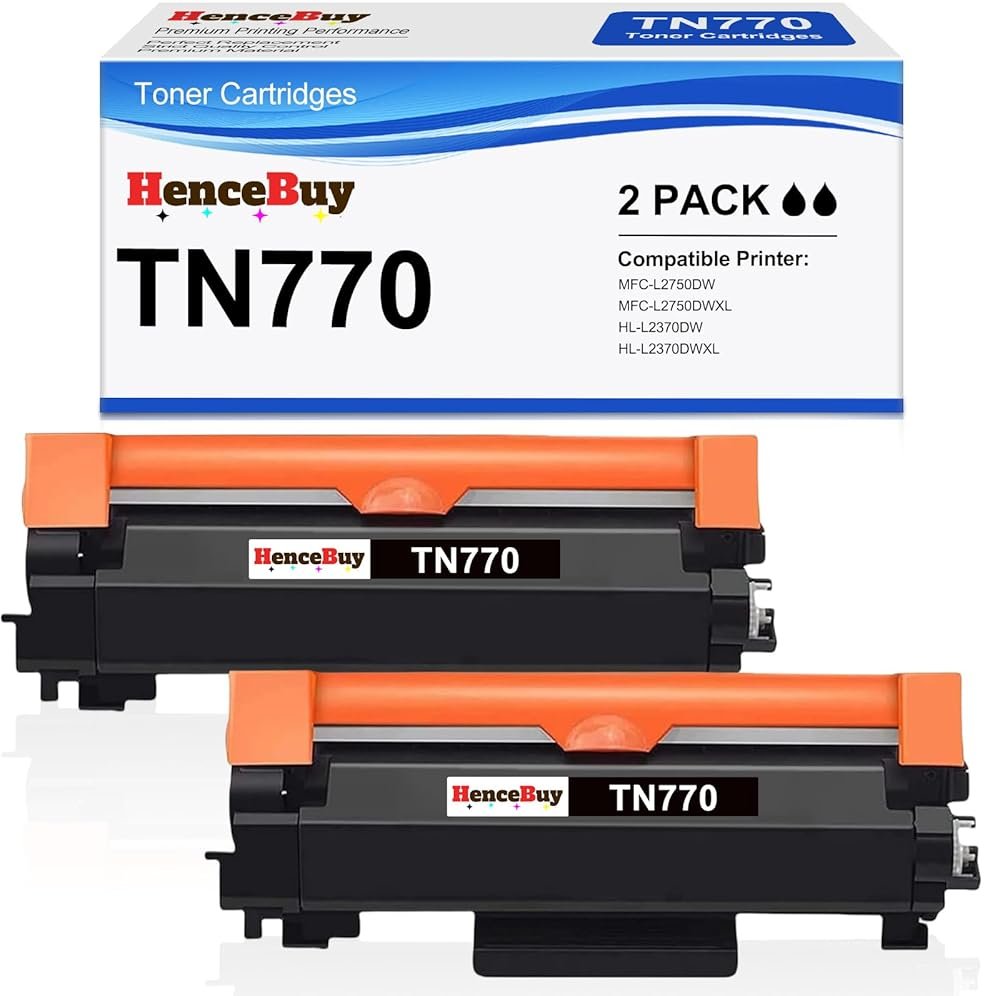 HenceBuy TN770 TN-770 Toner 2 Pack Replacement for tn770 Toner for Brother Printer Compatible with Brother HL-L2370DW L2370DWXL MFC-L2750DW L2750DWXL Printer - Product Image