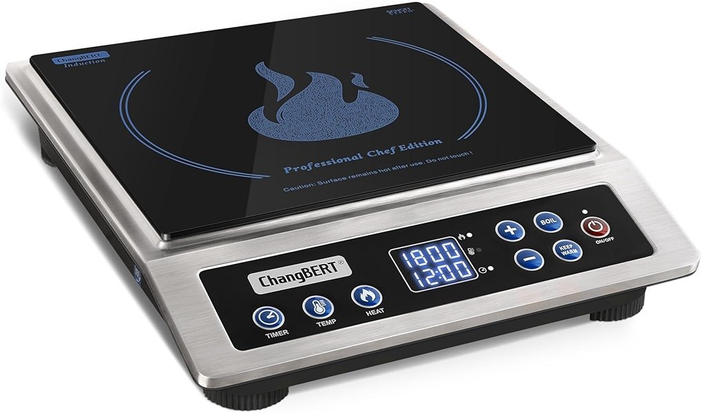 ChangBERT Induction Cooktop NSF Certified Professional Chef Edition Stove, 1800W Commercial Induction Burner with Schott Glass, Large Heating Coil Electric Hot Plate for Restaurant Hotel Food Station - Product Image